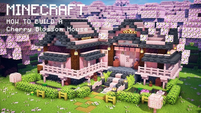 De las casas más bonitas de cerezo 🌸😍 #minecraft #minecraftbuilding  #minecraftideas #minecrafttutorial #minecrafthouse…