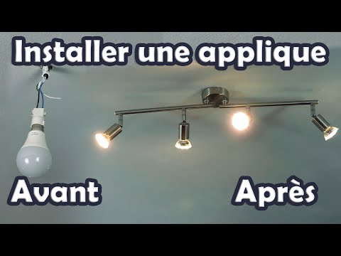 Installer une applique au plafond - Changer, remplacer lumières LED plafonnier,  spots pivotants.