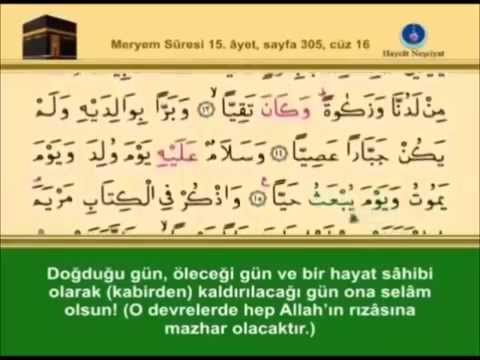 19 - Meryem   Suresi – Takipli ve Mealli - İshak Danış