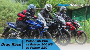 Pulsar AS 200 vs Pulsar 200 NS vs Pulsar 220 - Drag Race | MotorBeam