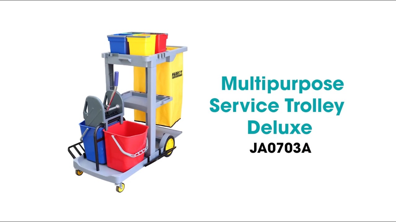 Parrot Products Multi‑Purpose Service Trolley Deluxe JA0703A - Heavy Duty Cleaning Solution