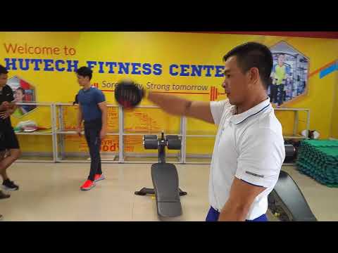 Video Thầy Nga-Nhóm cơ vai- Nâng vai trước với tạ tay - youtube