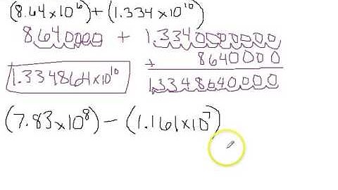 adding and subtracting scientific notation video correct