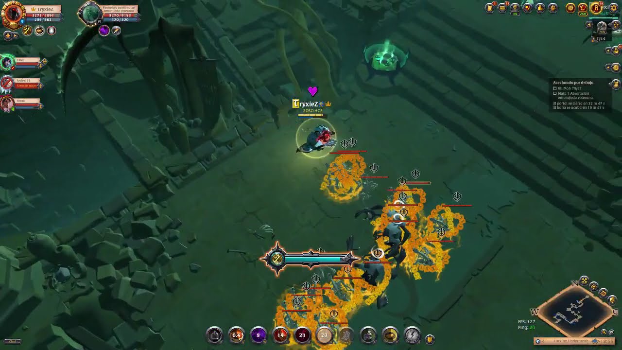 Albion Online | HCE POV TANK | Level 15 Lurking Underneath | Rush in 9min 4/5 People | -10min Map