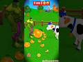 Hulk & Cow So Funny 🤣 Orange 🍊 #animalscartoon #youtubeshorts #scaryteacher3d #shorts #viral