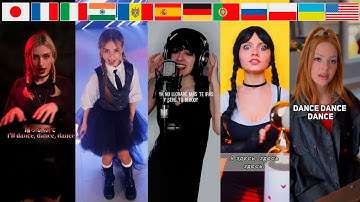 Lady Gaga Bloody Mary on 12 Languages - Wednesday Dance Song TikTok Covers Compilation #wednesday