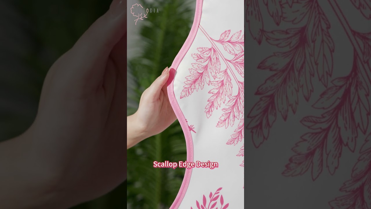 2025 New! Pink Aesthetic Shower Curtain with Unique Scalloped Edge - Redefine Your Bathroom Style!