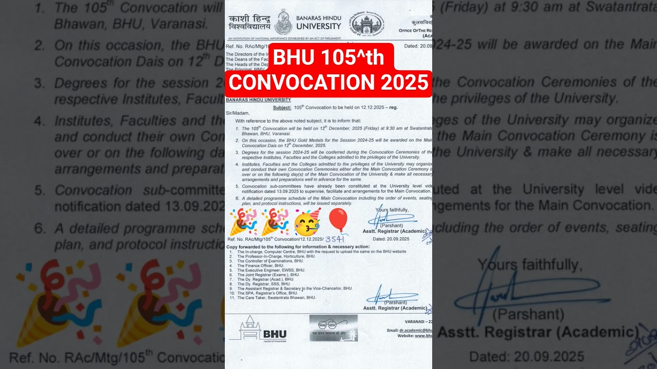 # BHU 105th CONVOCATION# 2025#
