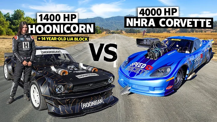 4,000HP NHRA Corvette C6 vs Lia Block's 1,400HP AW...