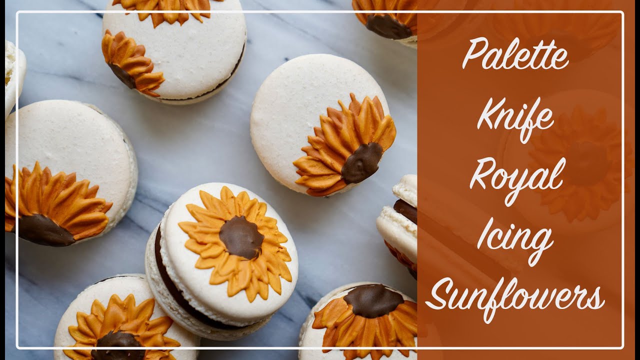 Creating Flowers on Macarons with Royal Icing | Playing Around with my Palette Knives