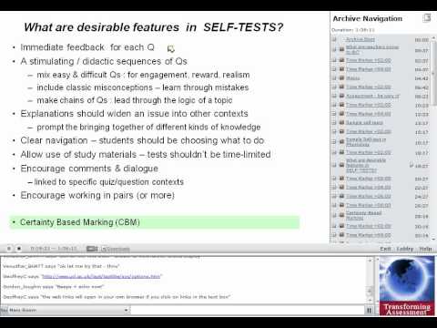 [2 of 6] Self-test exercises as learning tools using Certainty-Based Marking: 6 April 2011 webinar