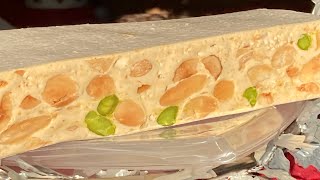 Torrone White Nougat Asmr No Stand Mixer No Flour Or Baking  Egg White Recipe Melts In The Mouth