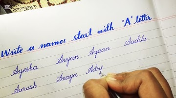 How to write Names Start with A | Pick your Name | Names Cursive Handwriting