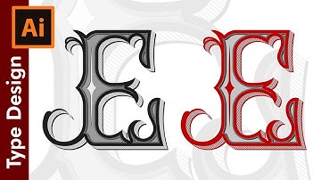 How to make Custom Type Designs - Letter E Monogram - in Adobe Illustrator