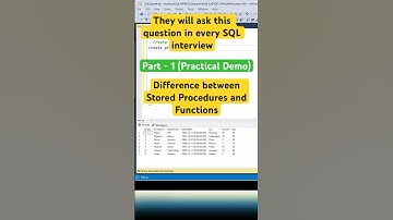 Stored Procedures vs functions - practical demo #shorts #sql #sqlqueries #coding #sqlinterview
