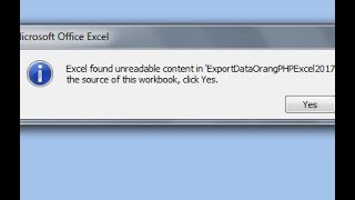 How to resolve Excel found unreadable content