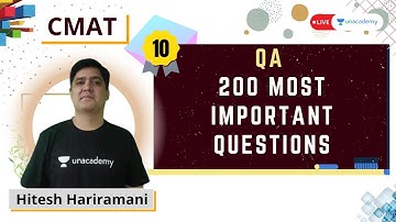 CMAT 2021 | 200 Most Important Questions | QA | Hitesh Hariramani | Unacademy CATalyst