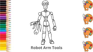 Robot Arm Tools - Sketch Art and Paint | Step by step tutorial | Pencil to Palette