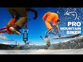 Pro mountain biker ATTEMPTS SKI BIKING for the first time...