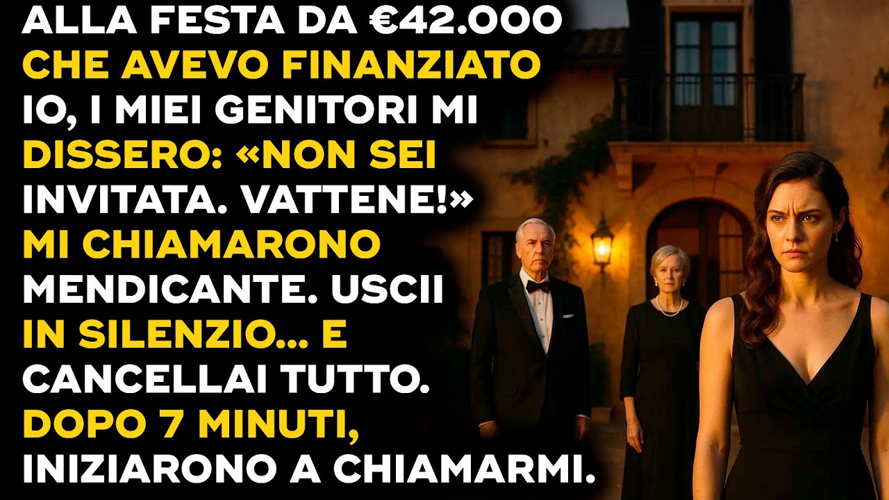 Mi dissero: «Fuori!» Io annullai la festa. Dopo 7 minuti... bussarono alla mia porta...