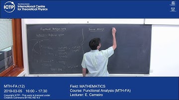 Functional Analysis (MTH-FA) Lecture 12