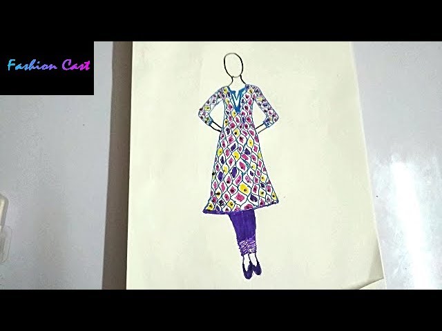 Learn How To Draw Latest Kurti Designs For Beginners Fashion Sketch #02 -  YouTube