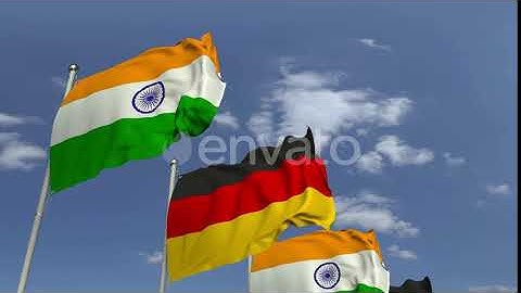 Row of Waving Flags of India and Germany | Motion Graphics - Envato elements
