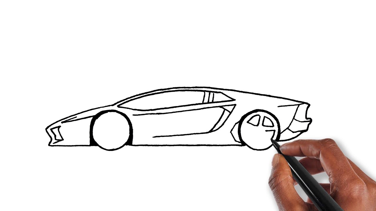 How to Draw a Lamborghini Car Side View. - YouTube