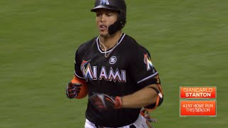 Stanton clobbers a long three-run home run