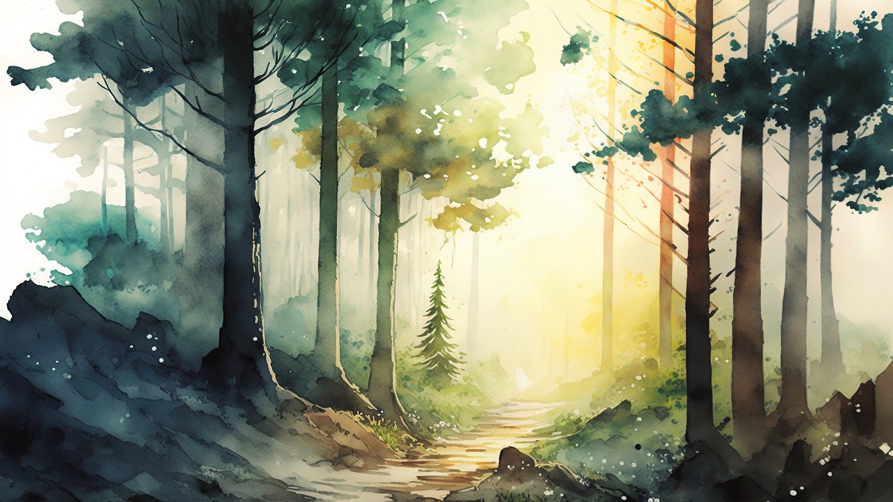 EcoArtLab Original Art TV | Sunny Forest & Other Paintings