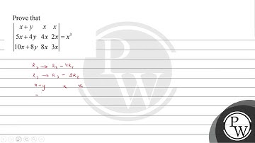 Prove that \(\left|\begin{array}{ccc}x+y & x & x \\ 5 x+4 y & 4 x & 2 x \\ 10 x+8...