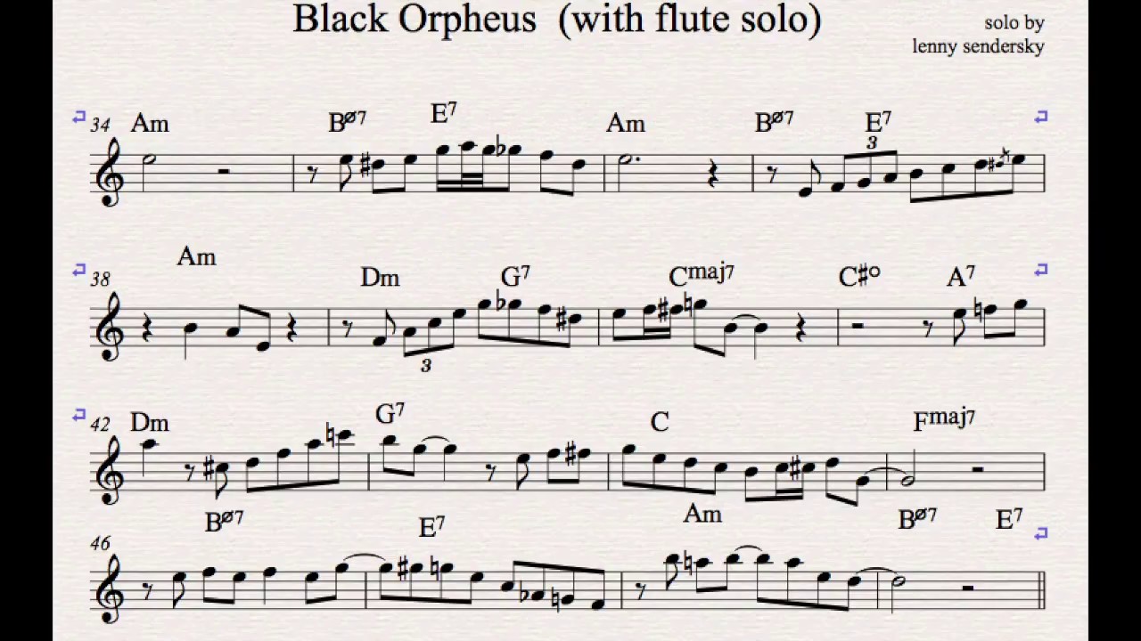 Black Orpheus - PlayBack with  FLUTE SOLO