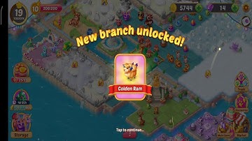 Evermerge! New branch unlocked (golden ram) Level 11  MYSTIC ISLE