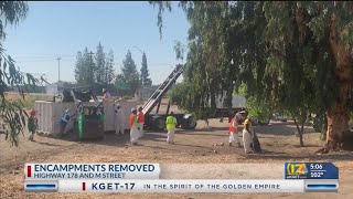 Encampment removed from area off Hwy 178 in Downtown Bakersfield