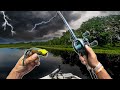 PIKE Fishing a Swampy River Before a HURRICANE -- (Topwater EATS)