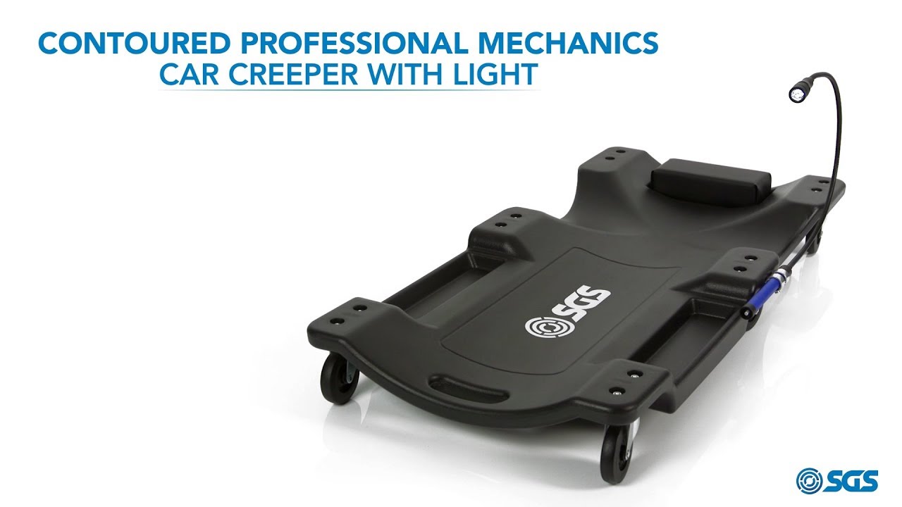Contoured Professional Mechanics Car Creeper With Light YouTube