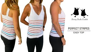 EASY Crochet Top Tutorial with PERFECT Stripes