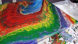 388 Beautiful cells in a rainbow open cup~no silicone~must see acrylicpour fluidpour fluidart 