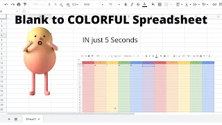 Blank to COLORFUL Spreadsheet || In 5 seconds || Google Pride month || Google spreadsheet  ||rainbow