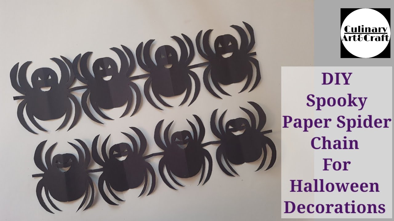 DIY Spooky Paper Spider Chain For Halloween Decoration | Paper Spider ...