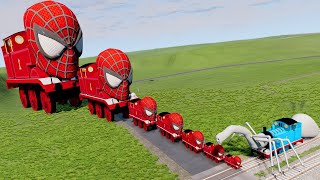 Big & Small Spider-Man the Train vs SPIDER Train Thomas.EXE | BeamNG.Drive by BeamNG Deep 16,871 views 1 year ago 11 minutes, 25 seconds