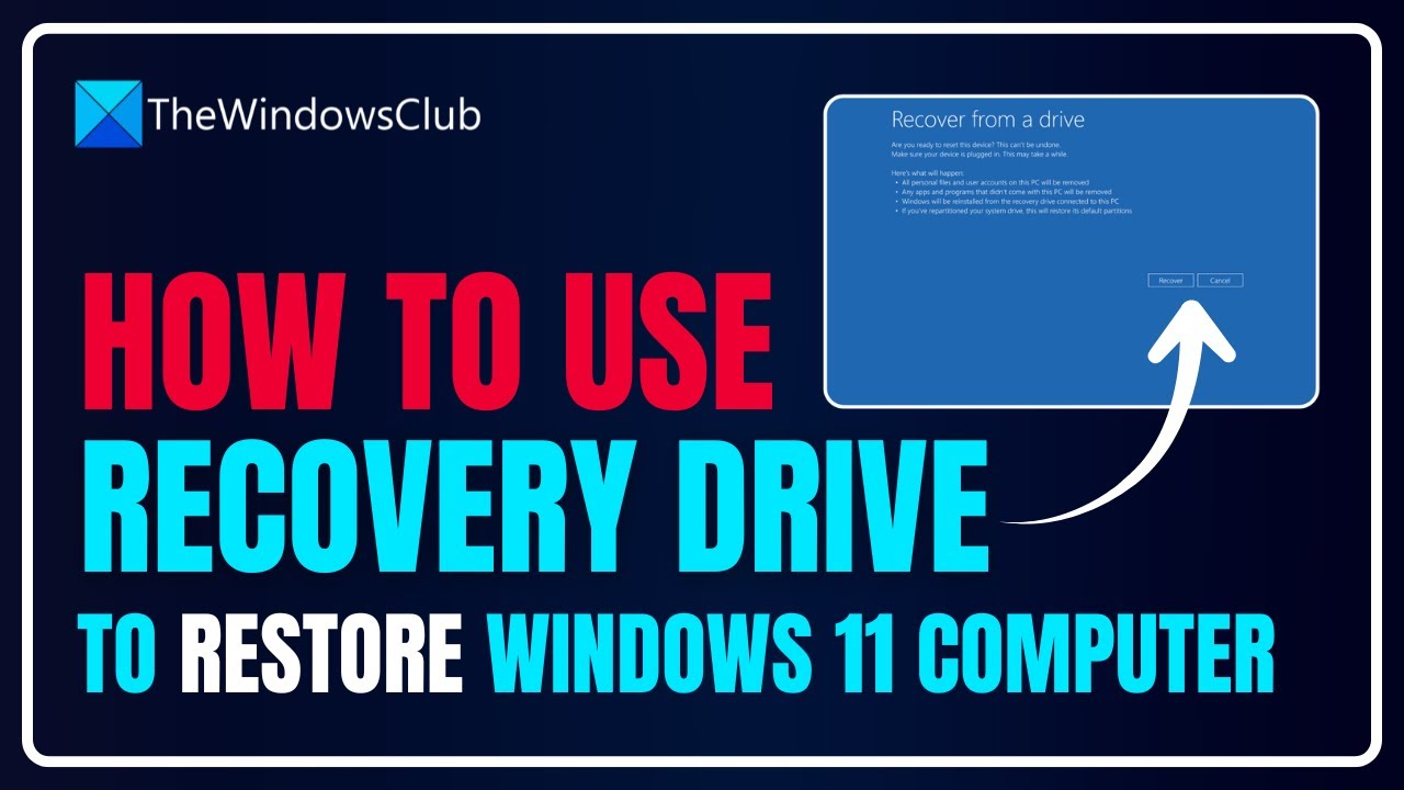 How to use Recovery Drive to restore Windows 11 computer - YouTube