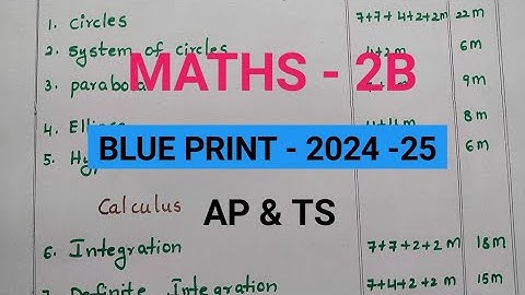AP MATHS 2B BLUE PRINT 2024 / TS MATHS 2B BLUE PRINT 2024