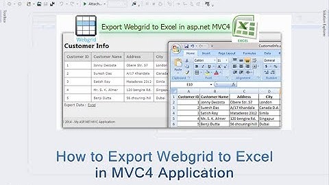 How to Export Webgrid to Excel  in asp.net MVC4  Application