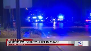 DeSoto County deputy injured during chase, suspects on the run