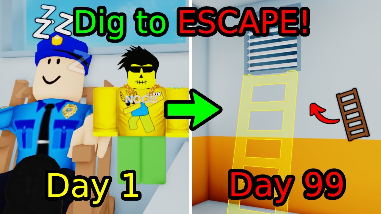 I Spent 100 Hours Digging to ESCAPE Prison! Roblox Dig to Escape! - YouTube