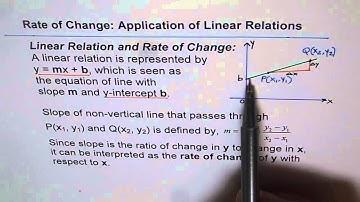 Rate of Change as Application of Linear Relation