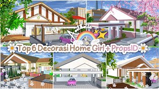 Top 6 Decorasi Home Girl + PropsID Aesthetic ✨🌼 | Decorasi Rumah Gadis Id Sakura School Simulator