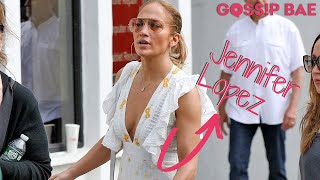 Jennifer Lopez wears a plunging summer dress shopping in The Hamptons - Gossip Bae