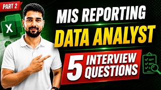 Advanced Excel MIS Interview Questions | Data Analyst Practical Questions | Part 2